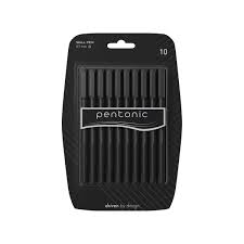 Pentonic 0.7 mm Ball Pen Blister Pack | Black Body | Black Ink | Set of 8 Pens (Pack of 1)